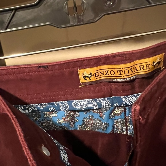 Burgundy Pants with Paisley Lining - Picture 6 of 8